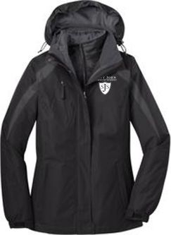 Ladies Colorblock 3-in-1 Jacket, Black/Grey